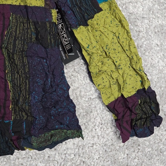 Liv by Habitat Top Womens Medium Colorful Crinkle Button Up Art To Wear - Picture 2 of 14